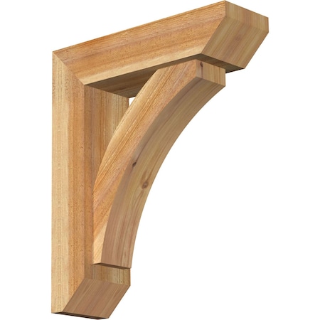 Ekena Millwork Thorton Slat Rough Sawn Bracket w/ Offset Brace, Western Red Cedar, 6"W x 20"D x 24"H BKT0604X20X24THR06RWR